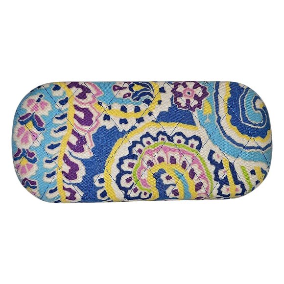 Vera Bradley Capri Blue Quilted Hard Shell Eyeglass Case, Retired Pattern - Picture 1 of 5